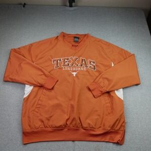Texas Longhorns Windshirt Mens L Orange Pullover V-Neck Windbreaker Pro Edge